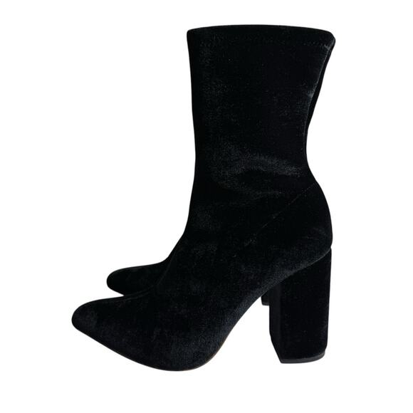 Raye Faris Velvet Black Booties Heeled Boots Women’s Size 6.5 - Picture 11 of 11